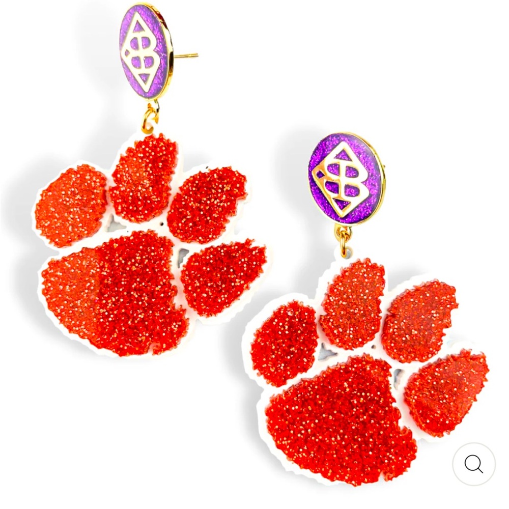BRIANNA CANNON- Clemson Tigers Paw Earrings- NEW WITH TAGS